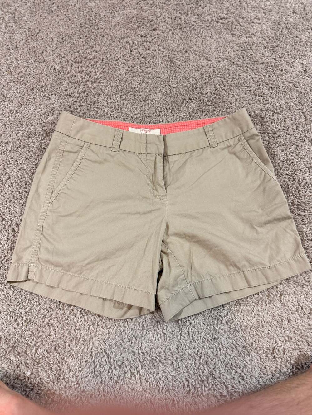 J.Crew Broken In Chino Shorts Womens Size 2 Khaki Classic Casual Cotton EUC
